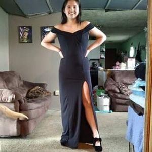 Women's Off The Shoulder Slit Max party prom dress